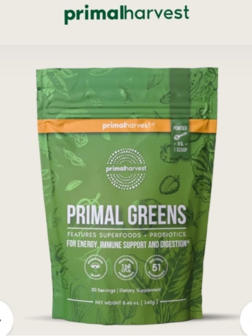 💕Host Pick💕 Primal Greens by Primal Harvest Green Juice NWT - unopened bag